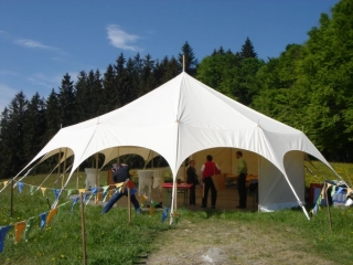 NOVÉ obloukové - kruhové šapito, 10m komplet, Ba 420g/m2 bez spojky-sleva 10%